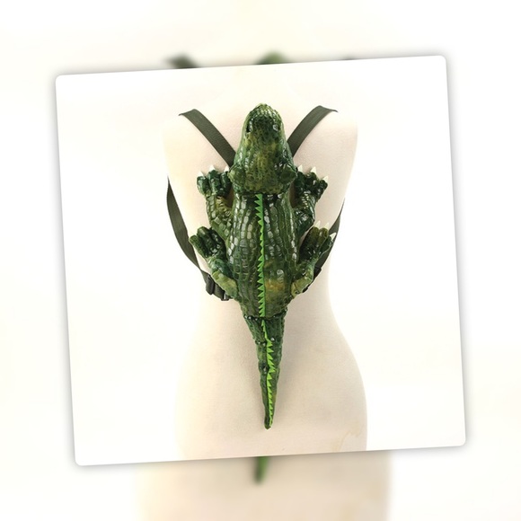 RESTOCK Kid Pleaser Green Magical Alligator Cute Plush 3D Backpack Bag - Picture 7 of 16